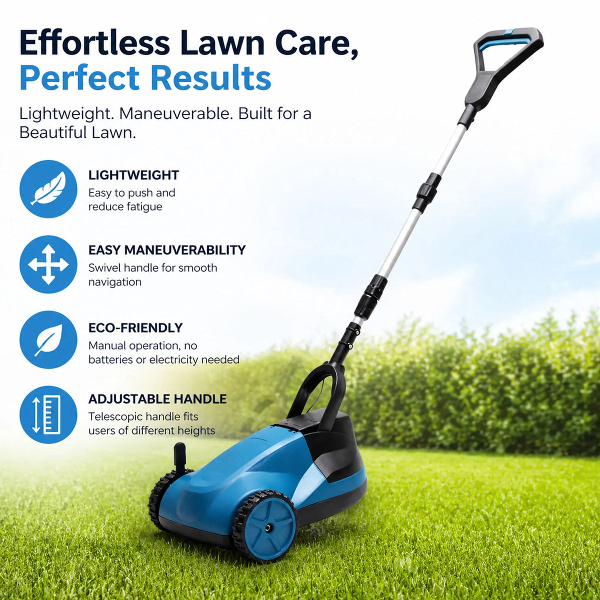 Novo Cortador de Grama Manual de Alta Performance com Bateria de Lítio para Jardim e Quintal – Manutenção Eficiente de Gramados