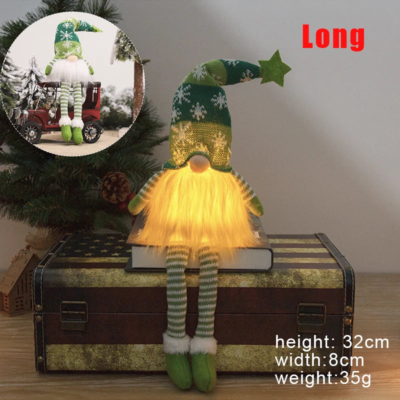 Boneco Gnomo Luminoso de Natal 2026 Sem Rosto Decoração de Casa Feliz Natal Presente de Natal para o Ano Novo
