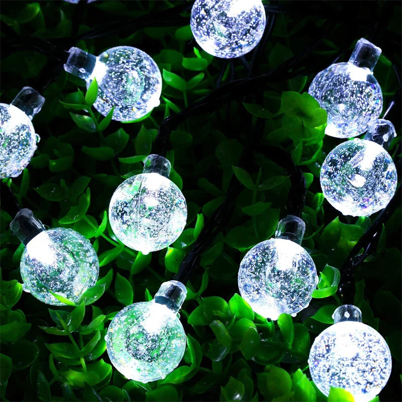 Impermeável Solar String Lights, 200 LED, Crystal Globe, Festão, Fada Luz, Jardim, Natal, Decoração ao ar livre
