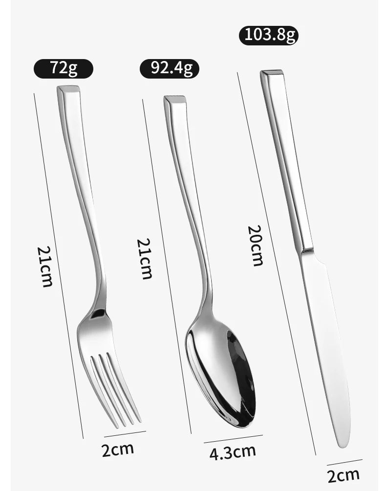 Conjunto de talheres inclinados de aço inoxidável, conjunto portátil de talheres para viagem, colher, garfo, faca, conjunto de utensílios reutilizáveis para acampamento ao ar livre