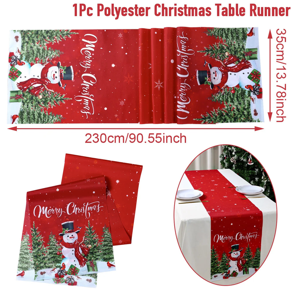 Natal papai noel corredor de mesa navidad natal noel árvore boneco de neve bandeira de mesa feliz natal decoração para casa 2025 ano novo 2026