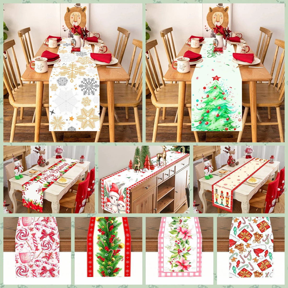 Natal papai noel corredor de mesa navidad natal noel árvore boneco de neve bandeira de mesa feliz natal decoração para casa 2025 ano novo 2026