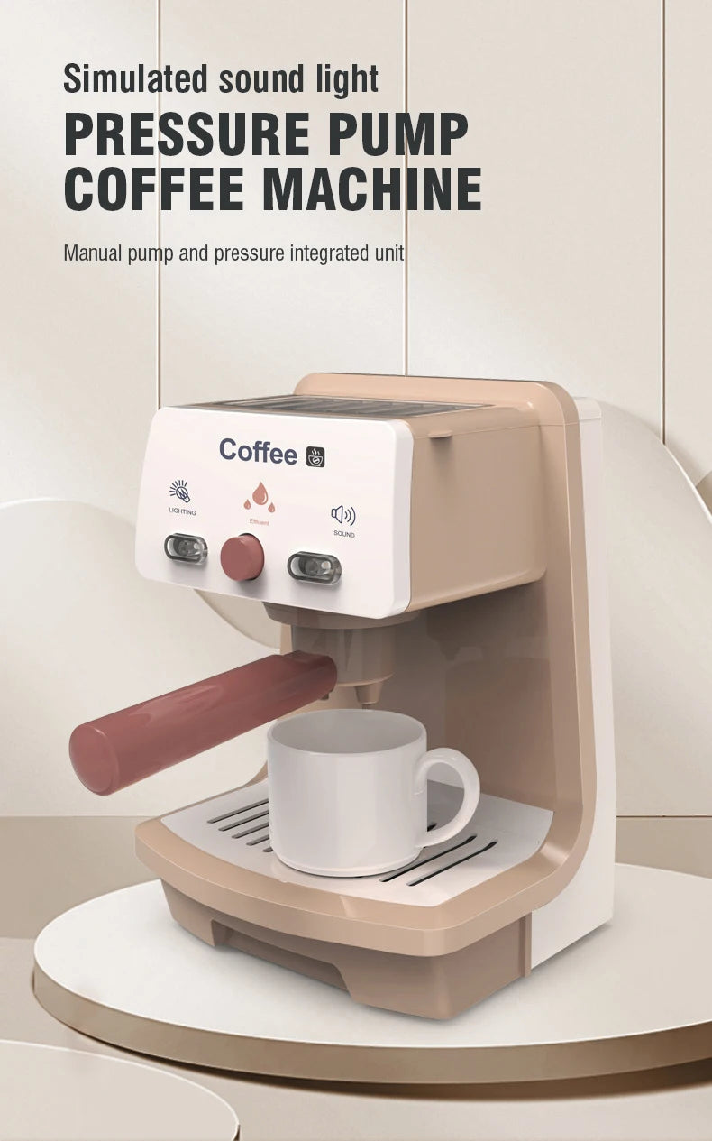 Brinquedo de Máquina de Café, Conjunto de Cafeteria para Brincar de Barista, Simulação de Cozinha em Miniatura para Meninos e Meninas