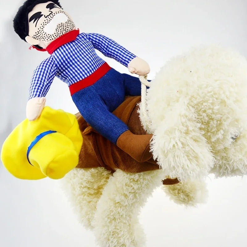 Fantasia Prática de Cowboy para Cães com Chapéu Combinando, Roupa de Cosplay para Pets, Acessório de Fantasia para Halloween, Natal, Cachorros e Festas