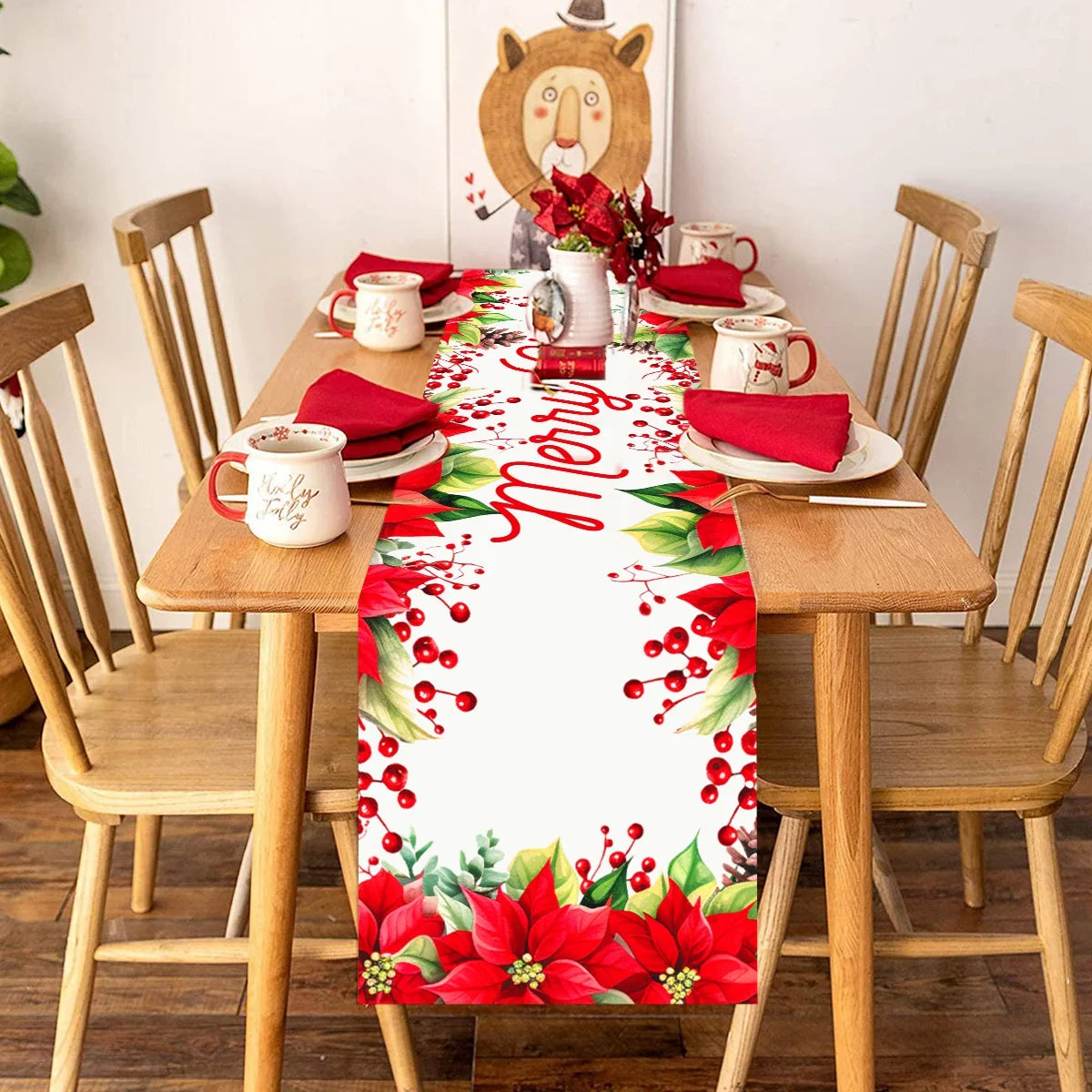 Natal papai noel corredor de mesa navidad natal noel árvore boneco de neve bandeira de mesa feliz natal decoração para casa 2025 ano novo 2026