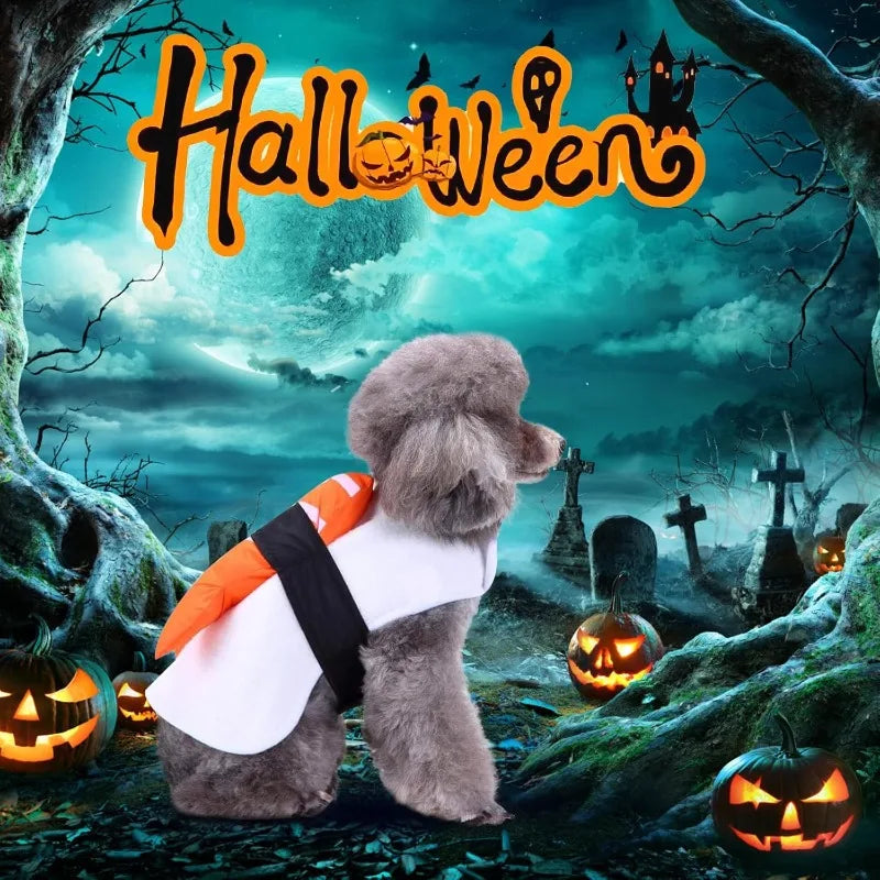 Halloween cosplay roupas de estimação cão traje engraçado roupas para cães comida de peixe traje para animais de estimação gato filhote de cachorro respirável festa roupa natal