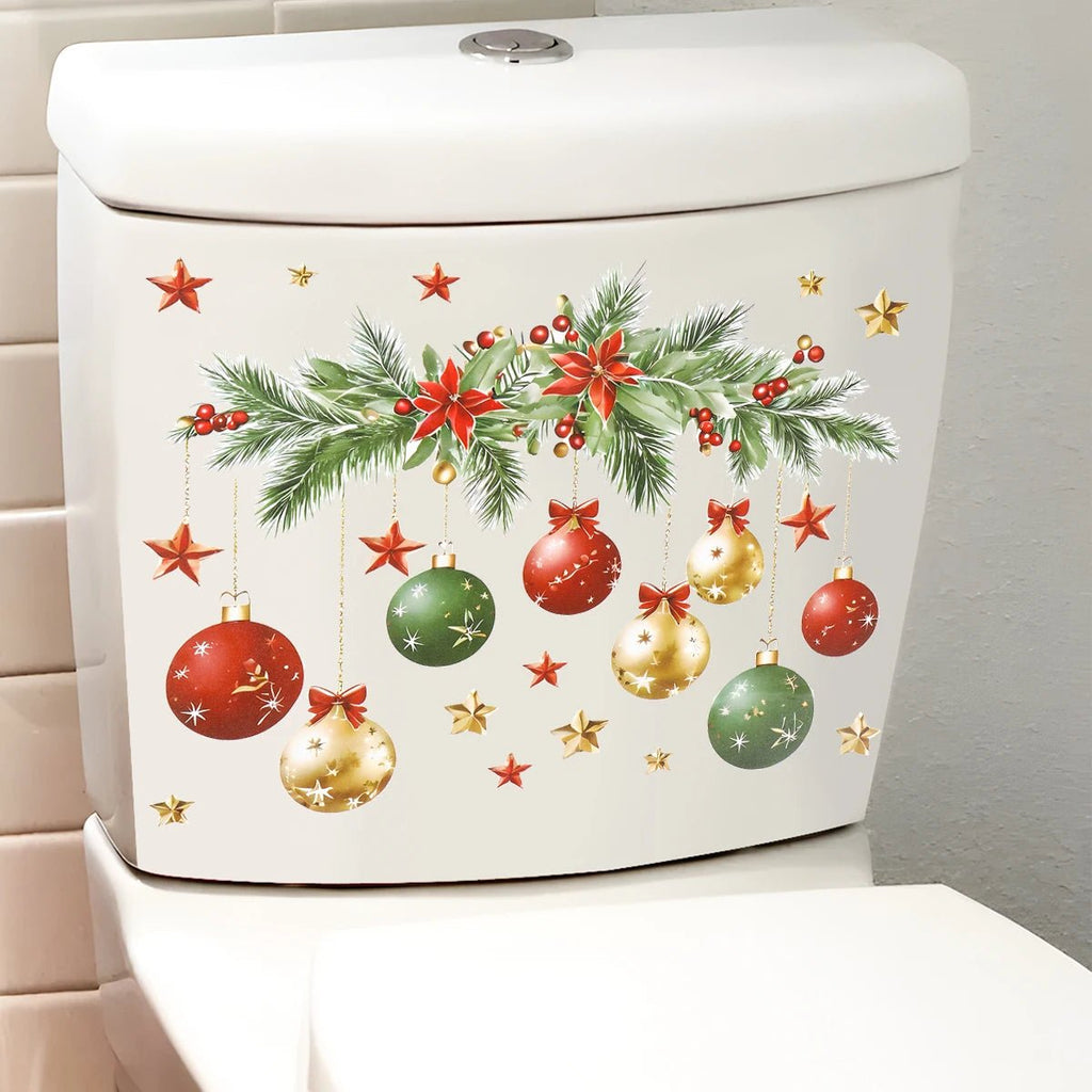 Natal boneco de neve adesivo higiênico feliz natal festa decoração 2025 natal decoração do banheiro navidad natal presente de ano novo 2026