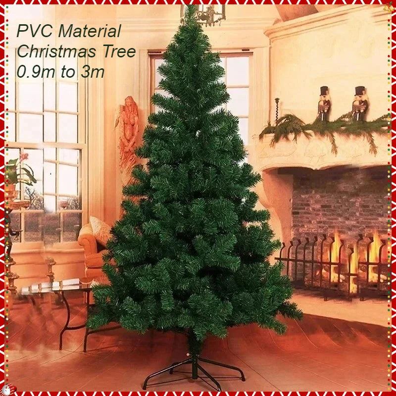 Árvore de natal em pvc criptografada, abeto artificial, árvore decorativa, interior e exterior, atmosfera de natal, peças de decoração, 0.9m ~ 3m