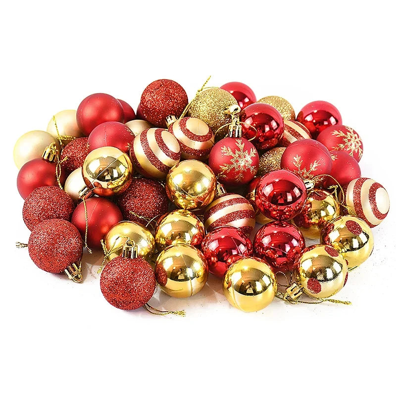 50 Pçs/caixa Bolas de Natal Ornamentos de Árvore de Natal Bola Xmas Pendurado Árvore Home Party Decor 2025 Presente de Ano Novo Noel Navidad