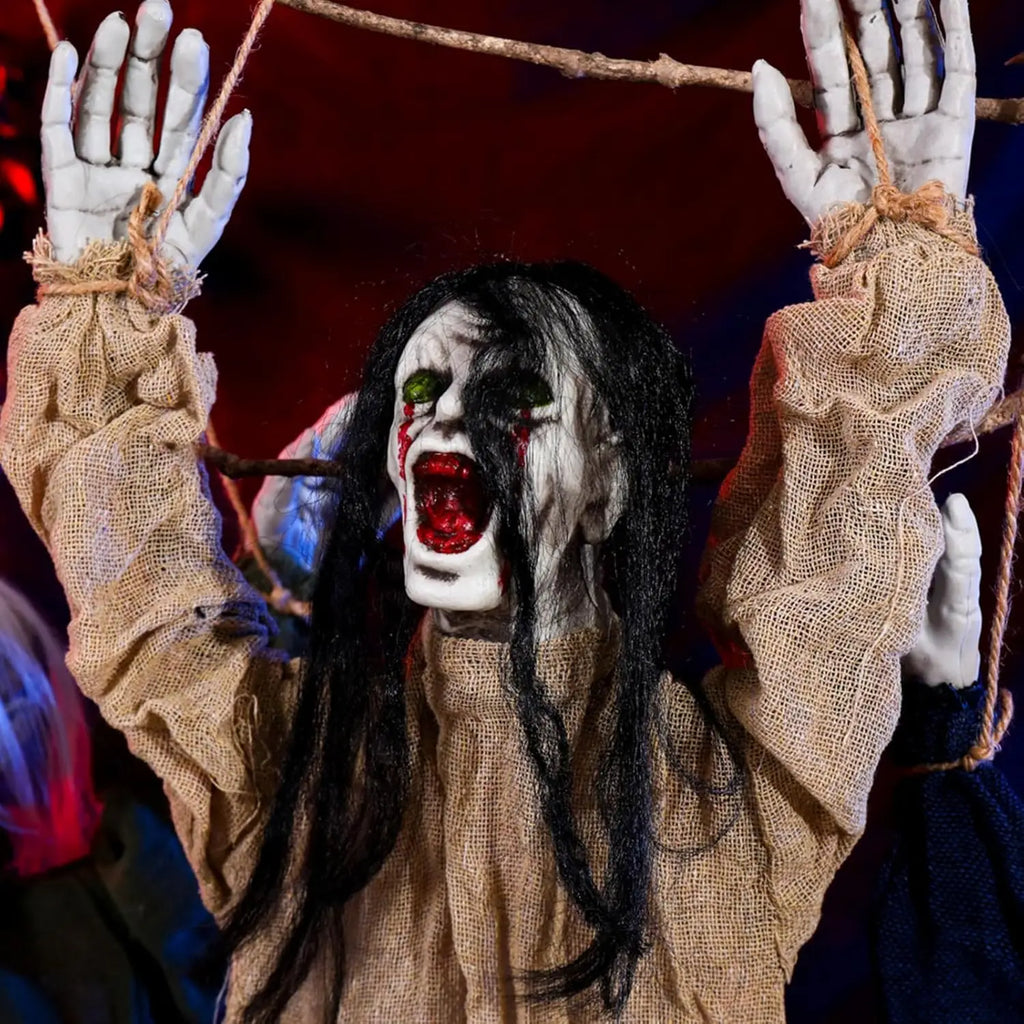 Halloween pendurado fantasma assustador esqueletos decoração suprimentos, casa assombrada assustadora voando decoração com quintal árvore varanda decoração