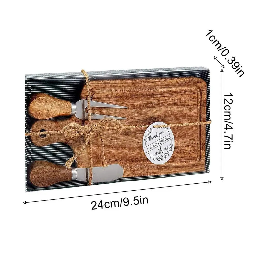 Conjunto de placa de charcutaria de bambu-bandeja de servir queijo de madeira com talheres para casamento natal festa de inauguração decoração de casa