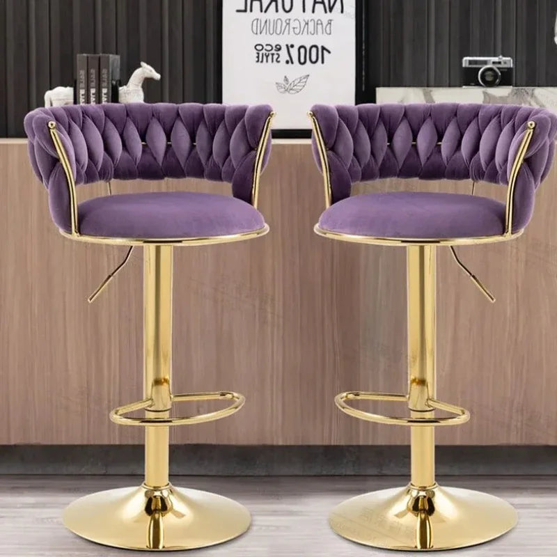 Bancos de bar modernos com pernas douradas, altura ajustável, banco de bar minimalista italiano, designer ergonômico, mama sandalyesi, móveis de cozinha