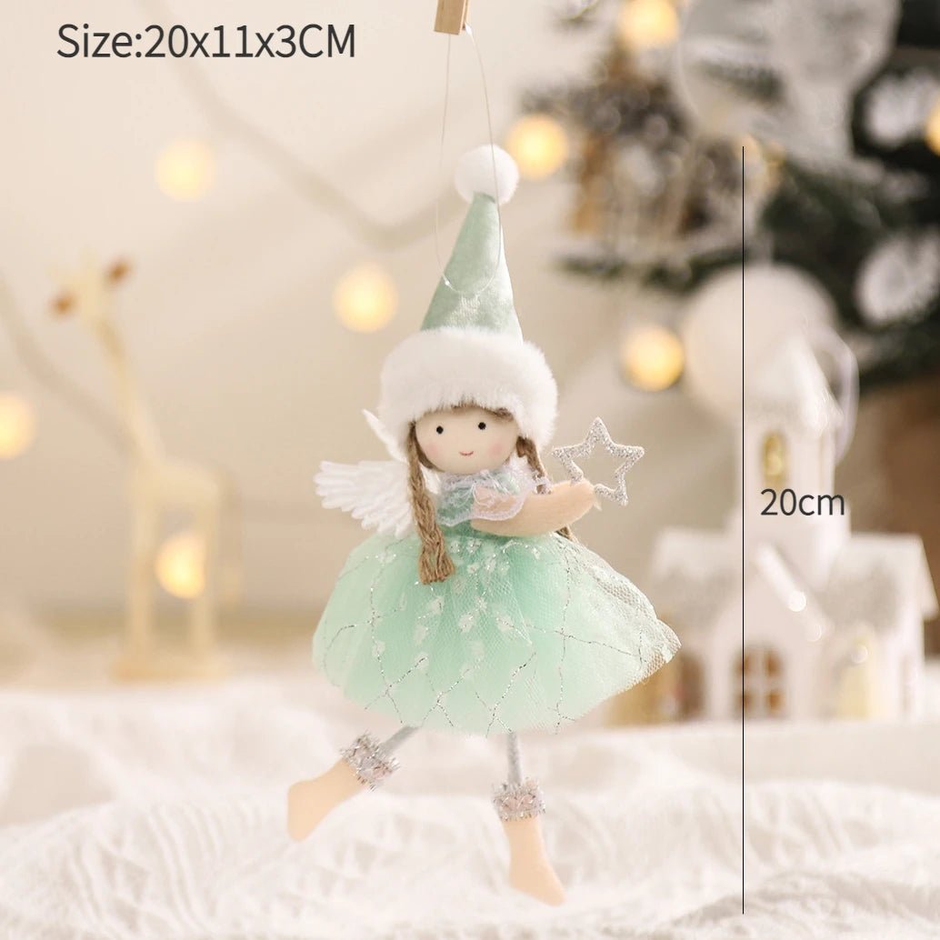 Ano novo 2024 natal anjo bonecas árvore de natal pingente ornamentos navidad 2022 decoração de natal para casa presentes natal noel deco