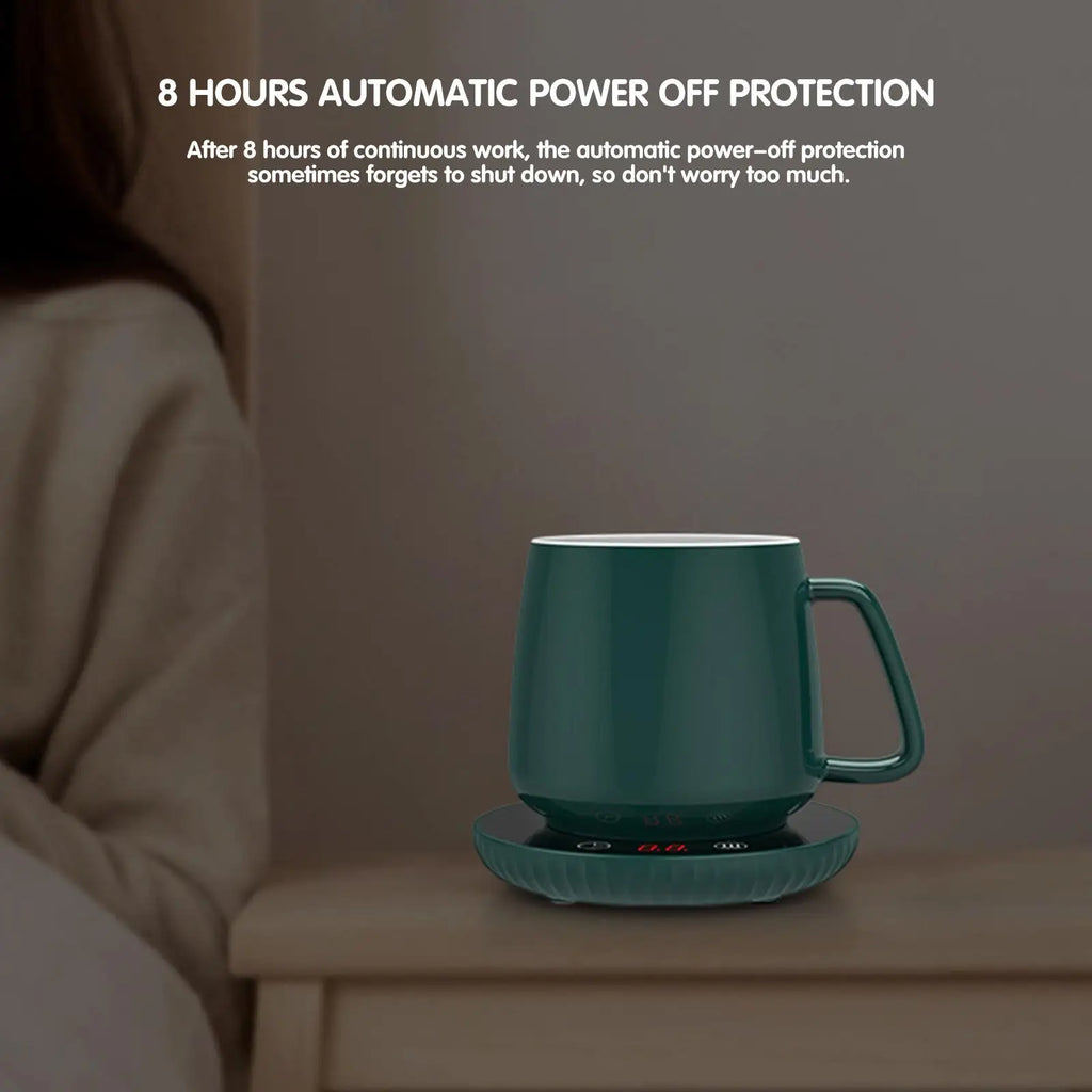 Caneca copo mais quente café leite chá copo de água aquecimento elétrico touch pad temperatura ajustável chá quente aquecedor mais quente plugue da ue