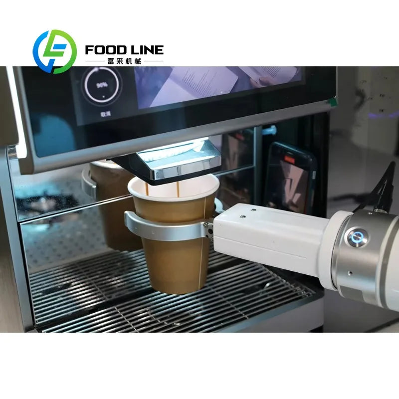Máquina de Café Inteligente Personalizada com Garra Robótica para Latte Art Automático, para Uso Comercial em Cafeterias e Restaurantes