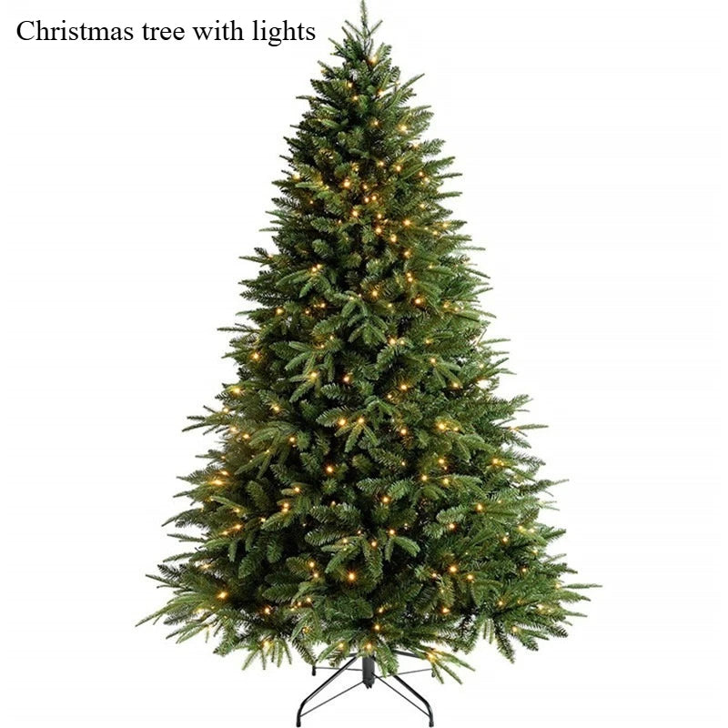 Árvore de Natal mista de PE de alta qualidade para decoração de Natal 2026, ramos densos com luzes, árvore de Natal