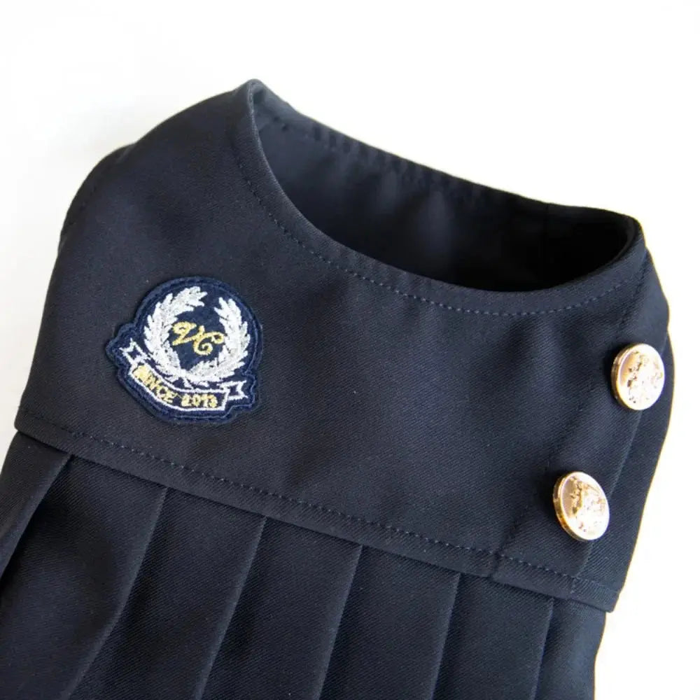 Bonito uniforme escolar plissado para Pet, camisa do cão, gato e cão roupas, saia de pelúcia, INS, outono, inverno Kasa & Pet