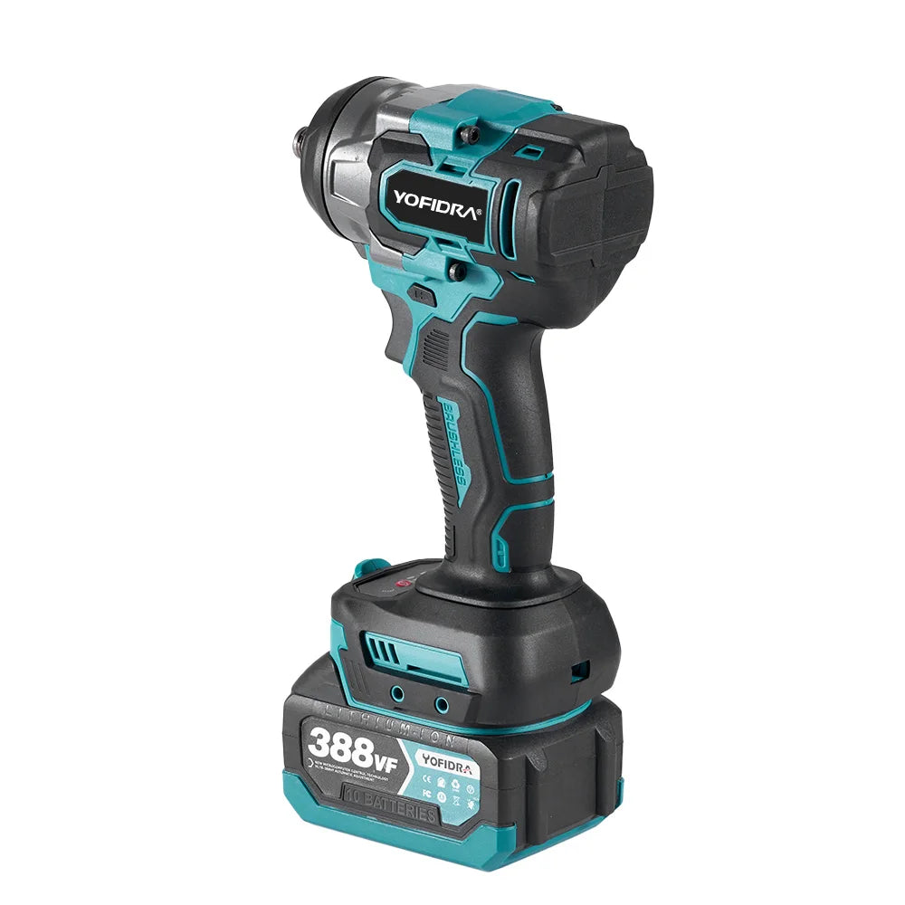 Yofidar com chave de impacto elétrica sem escova, 1200n.m, 5 engrenagens, 1/2 '', chave de fenda, ferramenta elétrica de reparo de carro para makita, pino de bateria de 18v