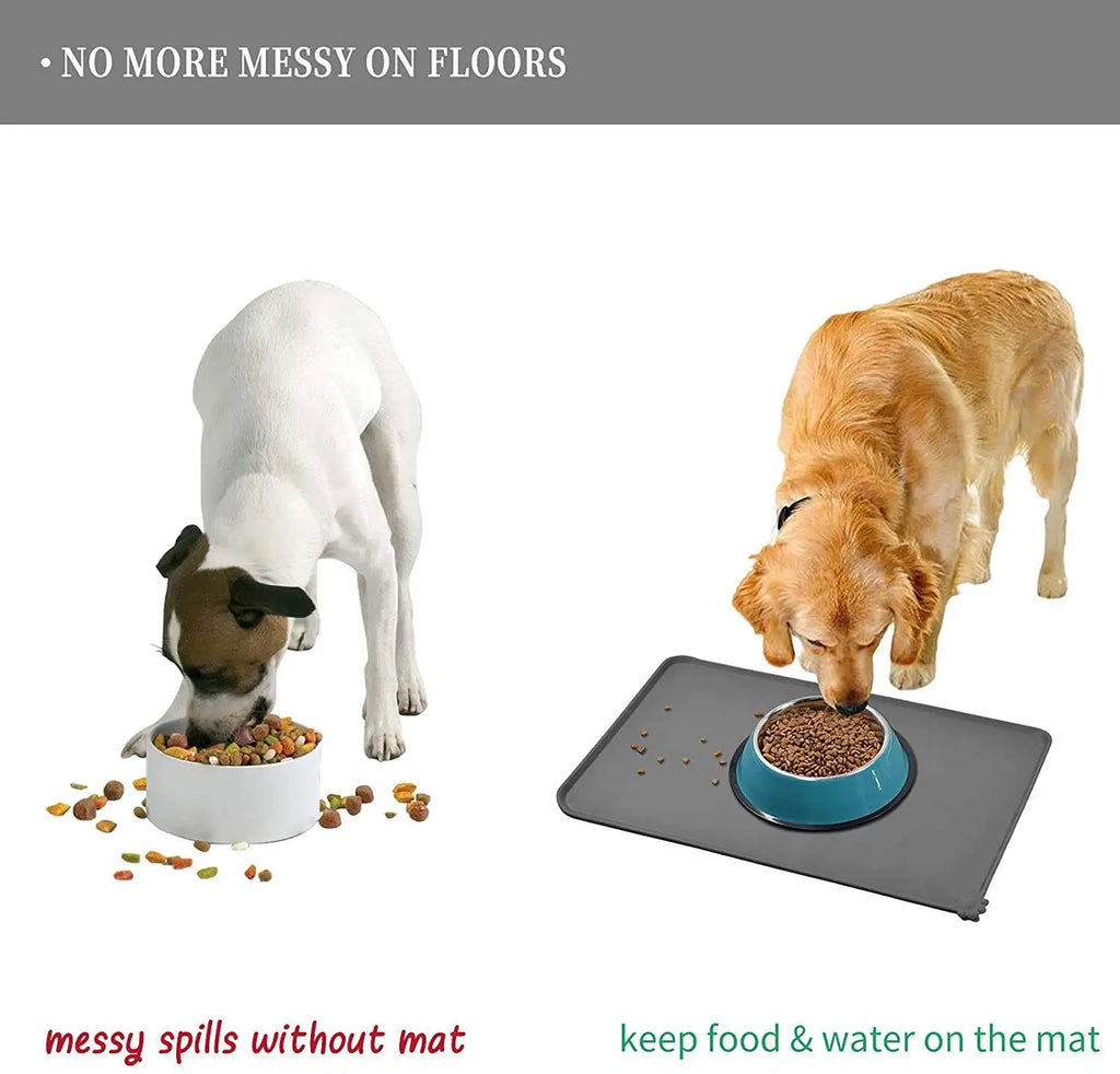 Tapete para Alimentação de Gatos e Cães, de Silicone, Impermeável, Antiderrapante, de Grau Alimentício, Fácil de Limpar, para Uso Interno e Externo, Acessórios para Animais de Estimação