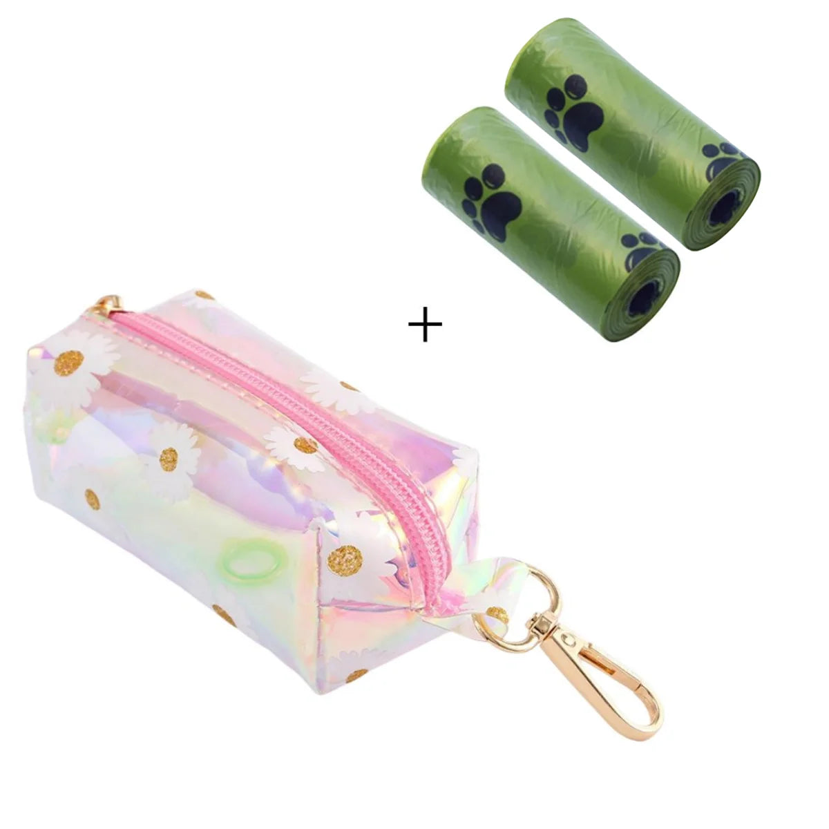 Novo pet cocô selecionador de couro a laser saco lixo escudo colorido transparente alto volume biodegradável dispensador suprimentos para animais estimação
