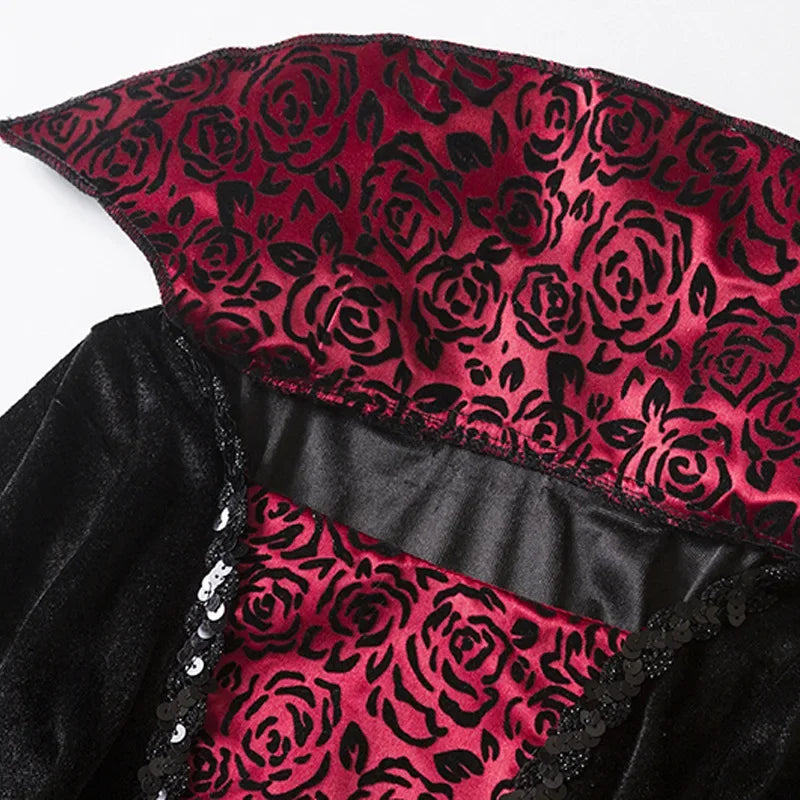 Fantasia de Vampiro para Meninas 2026: Vestido Gótico Escarlate de Noiva Fantasma para Crianças – Perfeito para Halloween, Aniversários e Carnaval