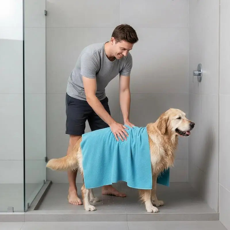 Toalha de Banho para Pets de Secagem Rápida, Ultra Absorvente, de Microfibra PVA para Cães e Gatos, Remoção Rápida de Água para Higiene Doméstica