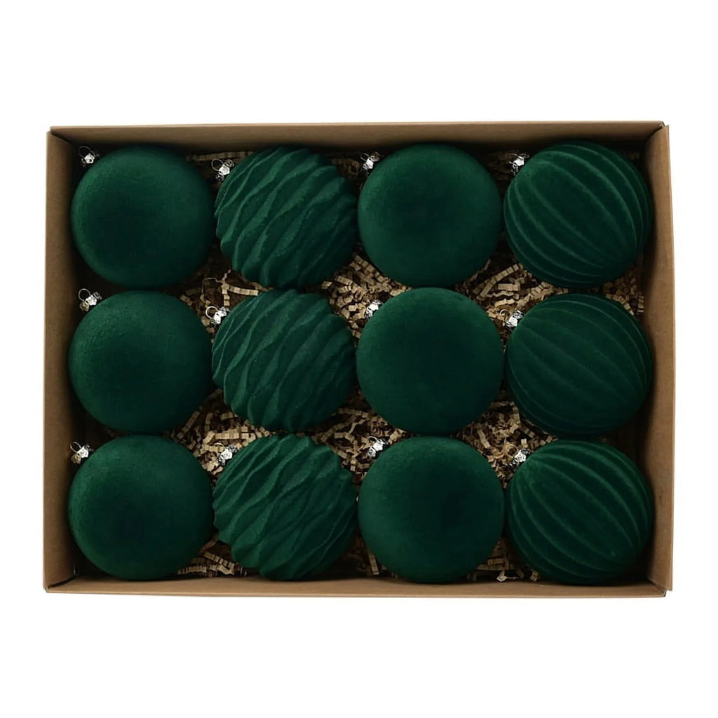 Bola de natal de veludo de 6cm, decoração de árvore de natal, bola de decoração de natal, decoração de bola de pelúcia, bola de natal de plástico