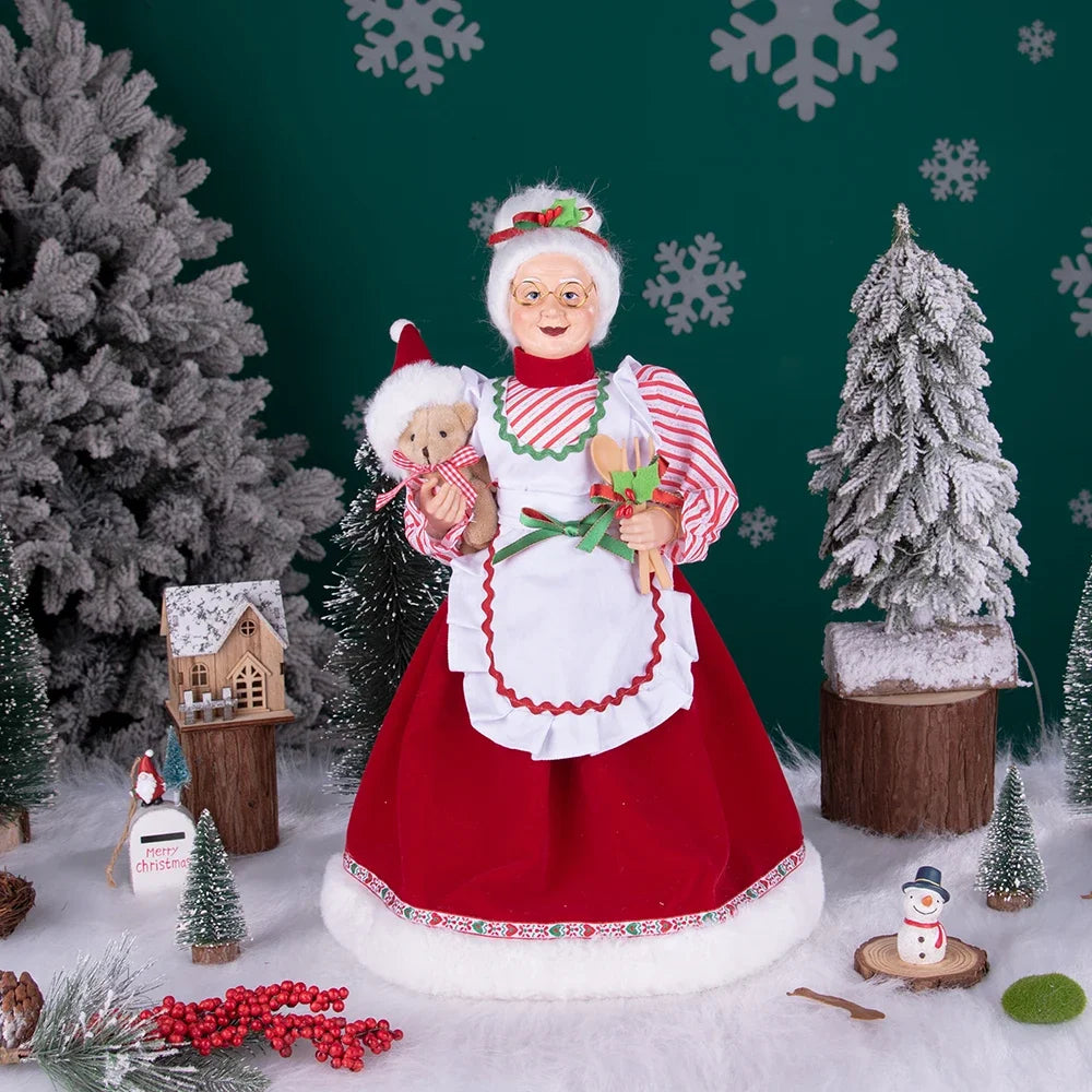 40cm natal anjo boneca estatueta brinquedo colher de árvore ornamentos em pé aniversário natal decorações navidad decoração para casa novedades