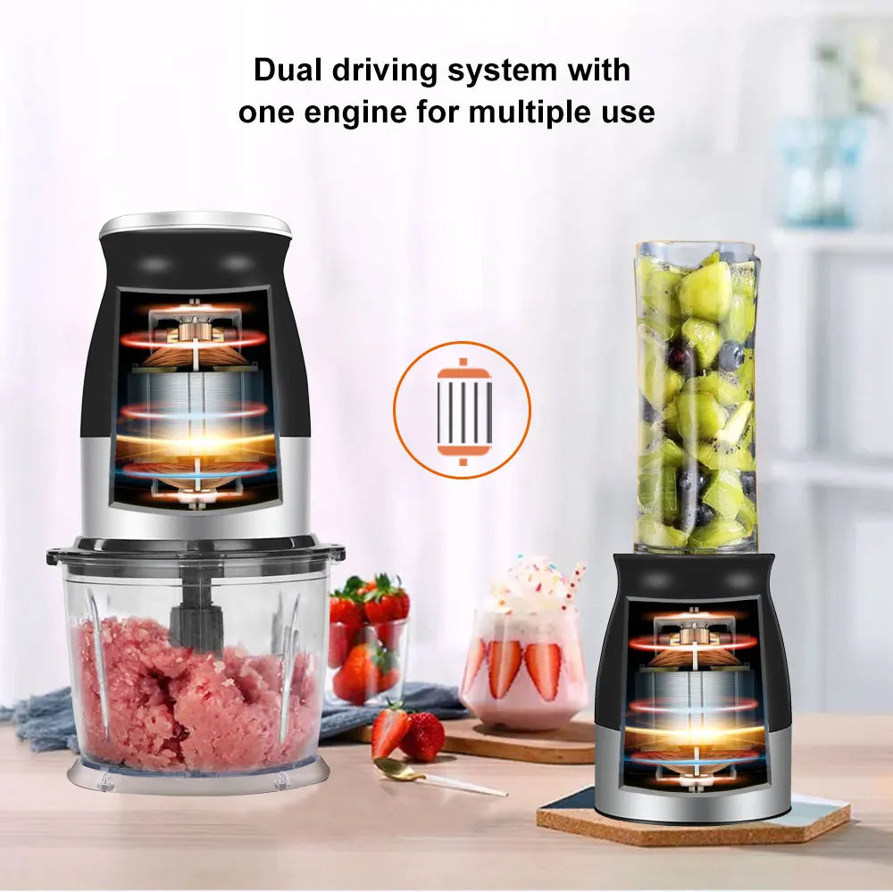 Alta Velocidade Multi Função 500W Processador de Alimentos Meat Grinder Portátil Pessoal Mini Liquidificador Mixer Juicer Moedor Seco 800ml Chopper