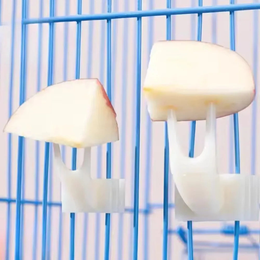 5 Garfos de Frutas Duráveis de Plástico para Gaiola de Pássaros, Acessórios para Alimentação de Papagaios, Suporte para Petiscos, Utensílios para Pássaros, Suprimentos Multifuncionais para Animais de Estimação