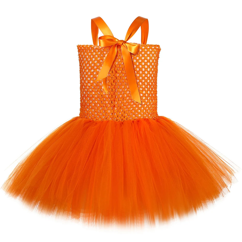 Traje de raposa para meninas laranja dos desenhos animados animal nick wilde tule tutu vestido da criança crianças halloween carnaval festa vestir-se roupas