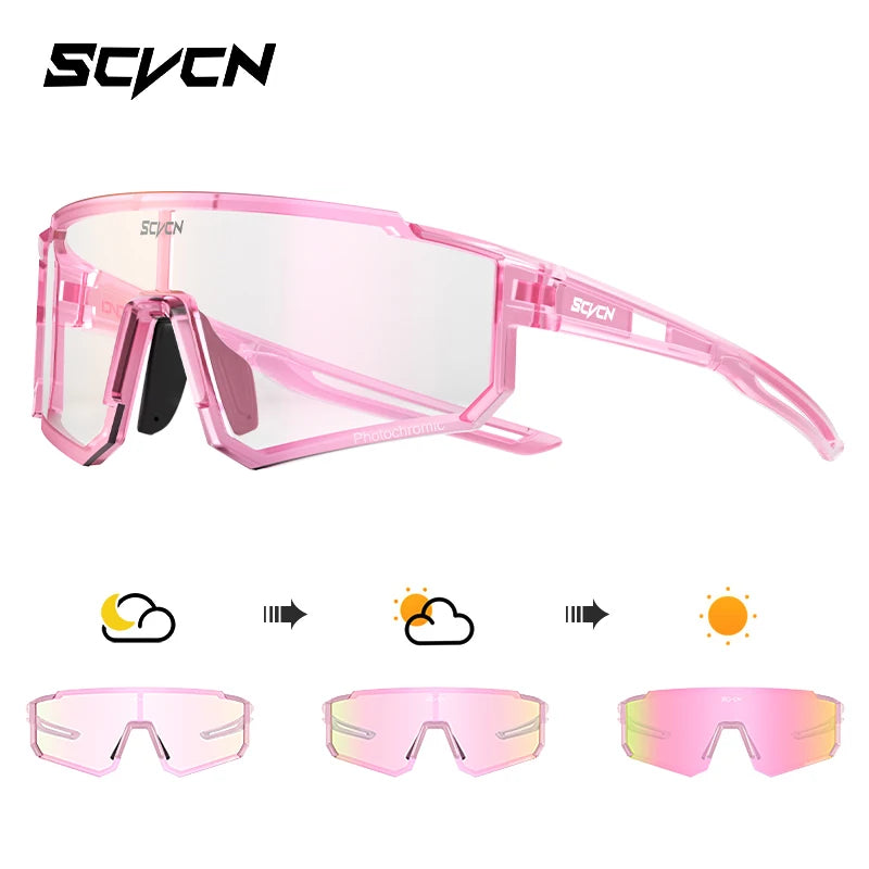 SCVCN Outdoor Cycling Sunglasses Men's MTB Bike Glasses Sports Mountain Climbing Fishing Women's Bicycle Cycling UV400 Goggles