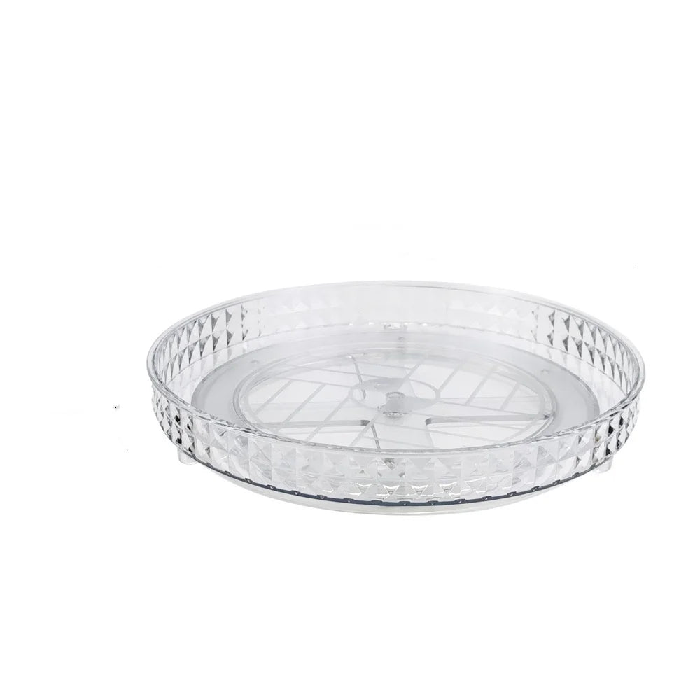 1pc/rack de cozinha rack de armazenamento rotativo transparente armazenamento de especiarias armazenamento de condimentos multi-camada rack de armazenamento de plataforma giratória