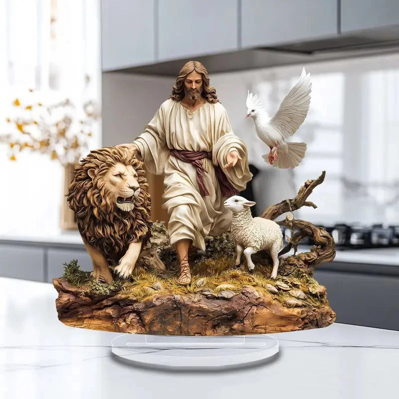 2026 Nova presépio de nascimento de Jesus – peça central de mesa de Natal, decoração religiosa de Natal para casa