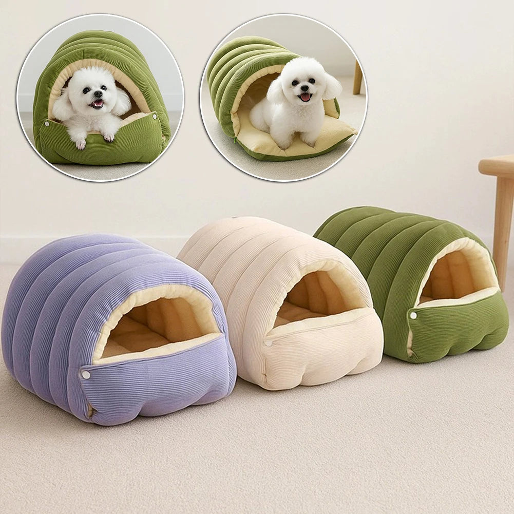 Cama removível para animais de estimação, cama para cães de estimação, lã espessante de pelúcia, camas macias quentes para filhotes, gatos, tenda, esteiras de dormir para animais de estimação pequenos e médios