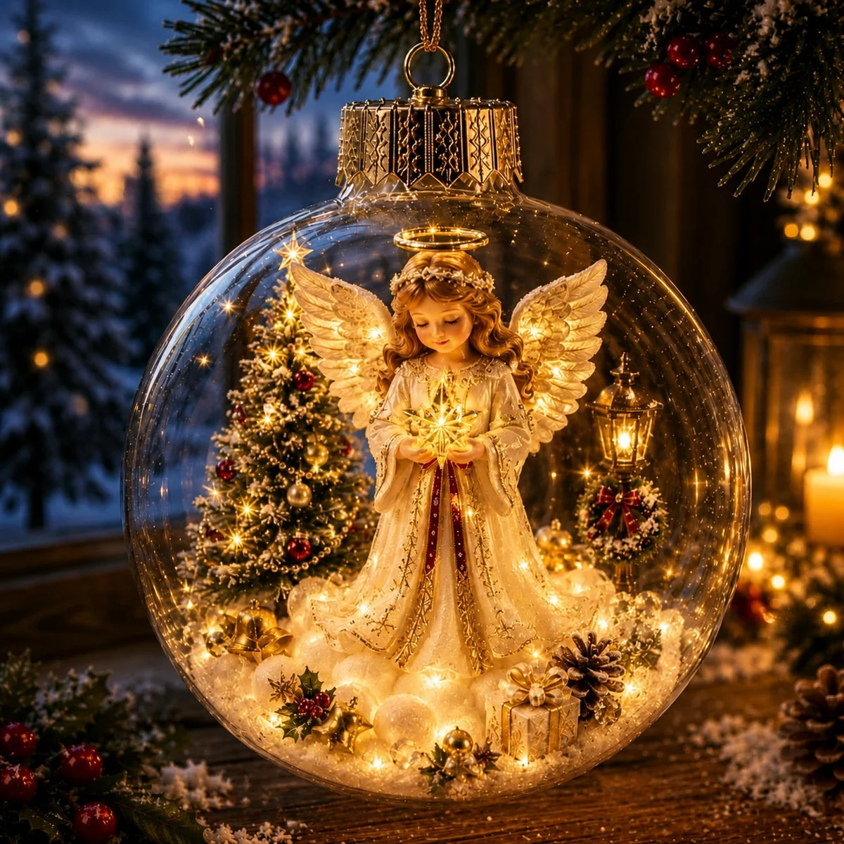 Bola de Natal Iluminada Brilhante, Ornamento de Vidro Pendurado para Decoração de Árvore de Natal, Festa em Casa e Festas de Natal