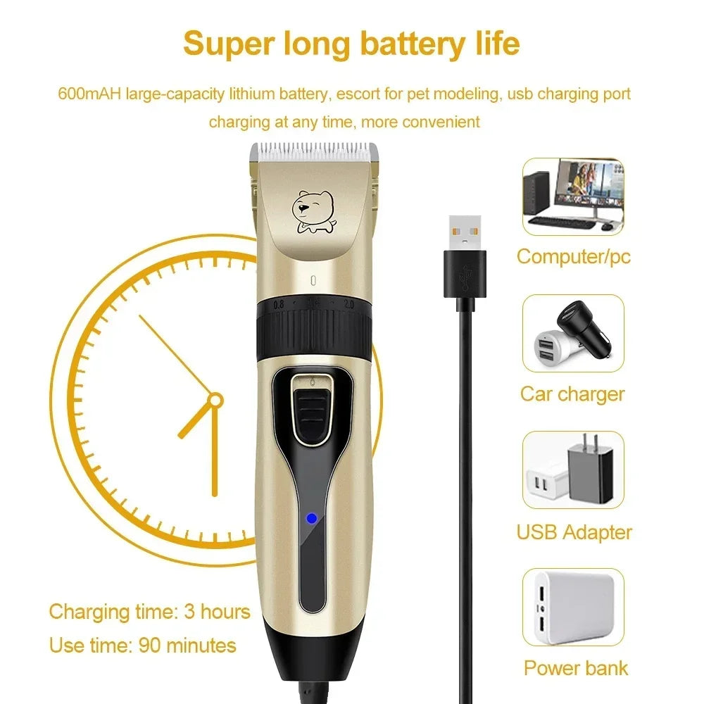 Máquina de cortar cabelo profissional para cães, aparador elétrico para animais de estimação, recarregável por usb, barbeador para gatos, animais, máquina de corte de cabelo