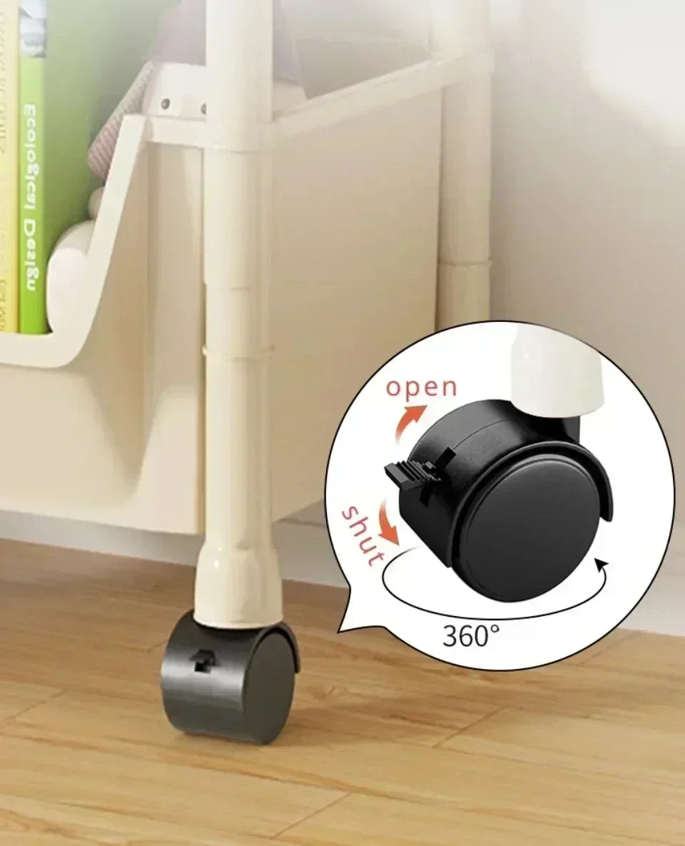 Carrinho Organizador Móvel com Rodas para Casa e Cozinha, Estante de Armazenamento Multicamadas para Lanches, Quarto e Sala de Estar, 2-5 Peças