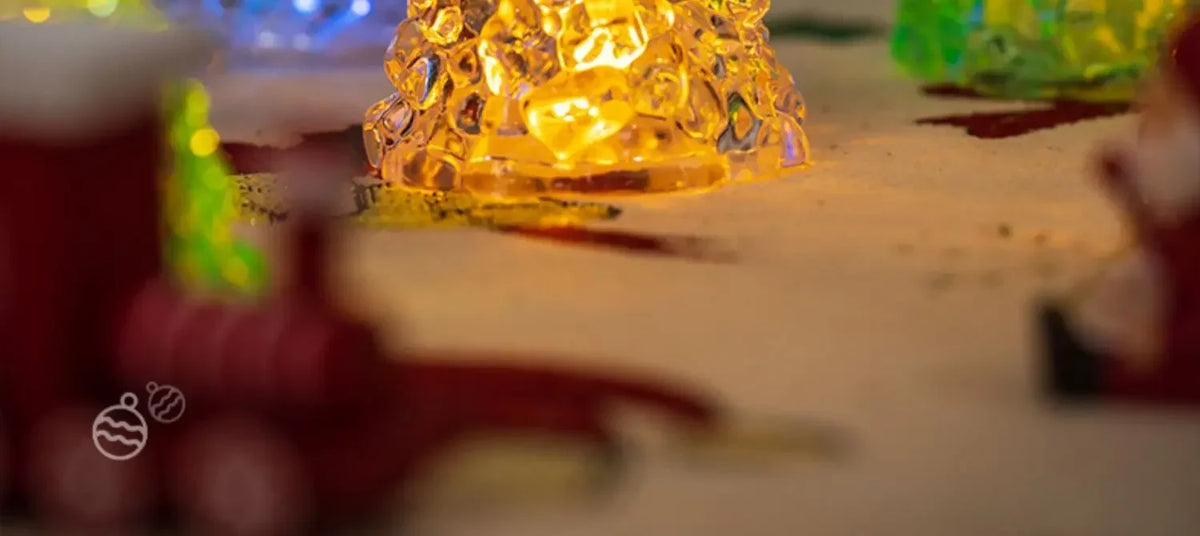 Natal 2025 atividade atmosfera arranjo enfeites de mesa árvore luminosa natal cristal transparente decoração de ano novo