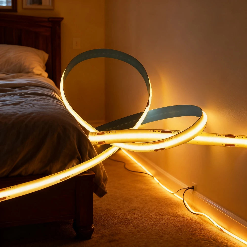 Fita de Luzes LED COB com Sensor de Movimento USB 5V Regulável 320LED/m Flexível para Armário Cozinha Guarda-Roupa Iluminação de Fundo para TV