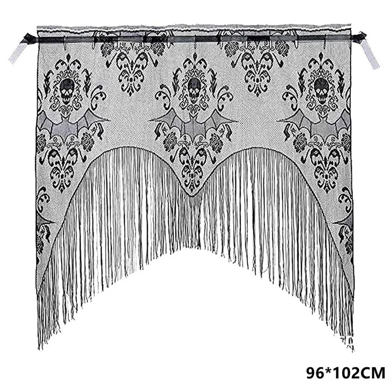 Kit de Decorações de Halloween: Toalha de Mesa com Teia de Aranha, Caminho de Mesa, Decoração para Lareira, Toalha de Mesa com Renda e Teia de Aranha, Decoração para Festa de Halloween