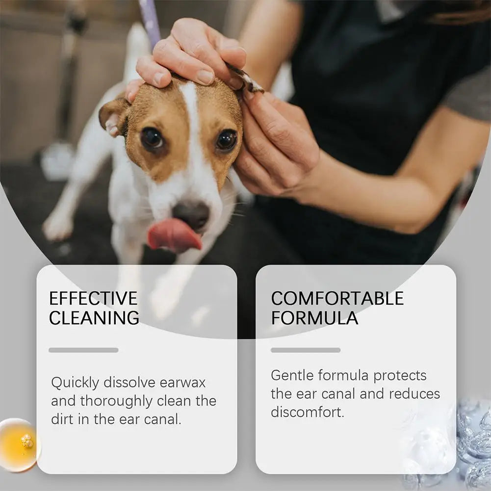 Gotas para Cuidado de Ouvidos de Animais de Estimação para Cães e Gatos Sensíveis, Seguras e Eficazes, 1/2/3 CAIXAS, Aliviam Coceira, Reduzem Odor, Líquido de Limpeza de Cera de Ouvido para Animais de Estimação