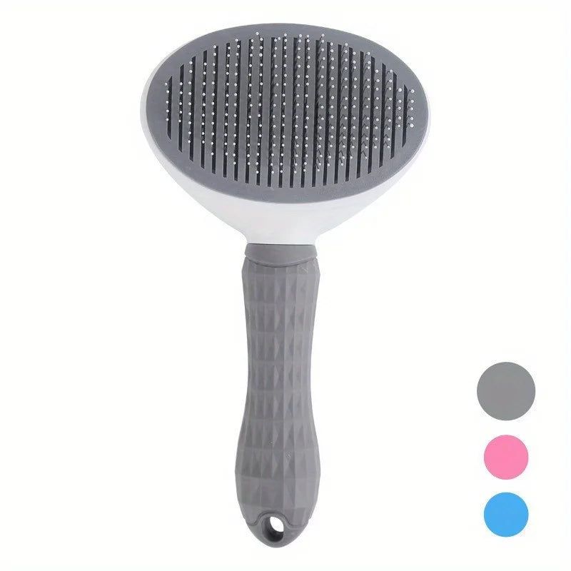 Pente de remoção de pelos de animais de estimação com um clique para preparação sem esforço de cães e gatos - Escova flutuante para remoção de pelos com função automática