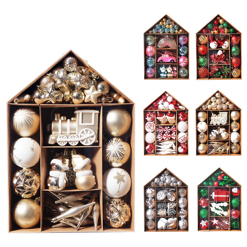 Conjunto de 70 Bolas de Natal para Decoração de Árvore de Natal, Enfeites Pendentes para Casa, Decoração de Natal 2026, Presente de Ano Novo