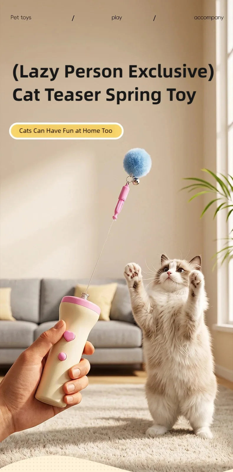 Poste Arranhador para Gatos de Alta Aderência, Brinquedo para Animais de Estimação, Adequado para Afiação de Garras em Ambientes Internos, Proteção de Móveis