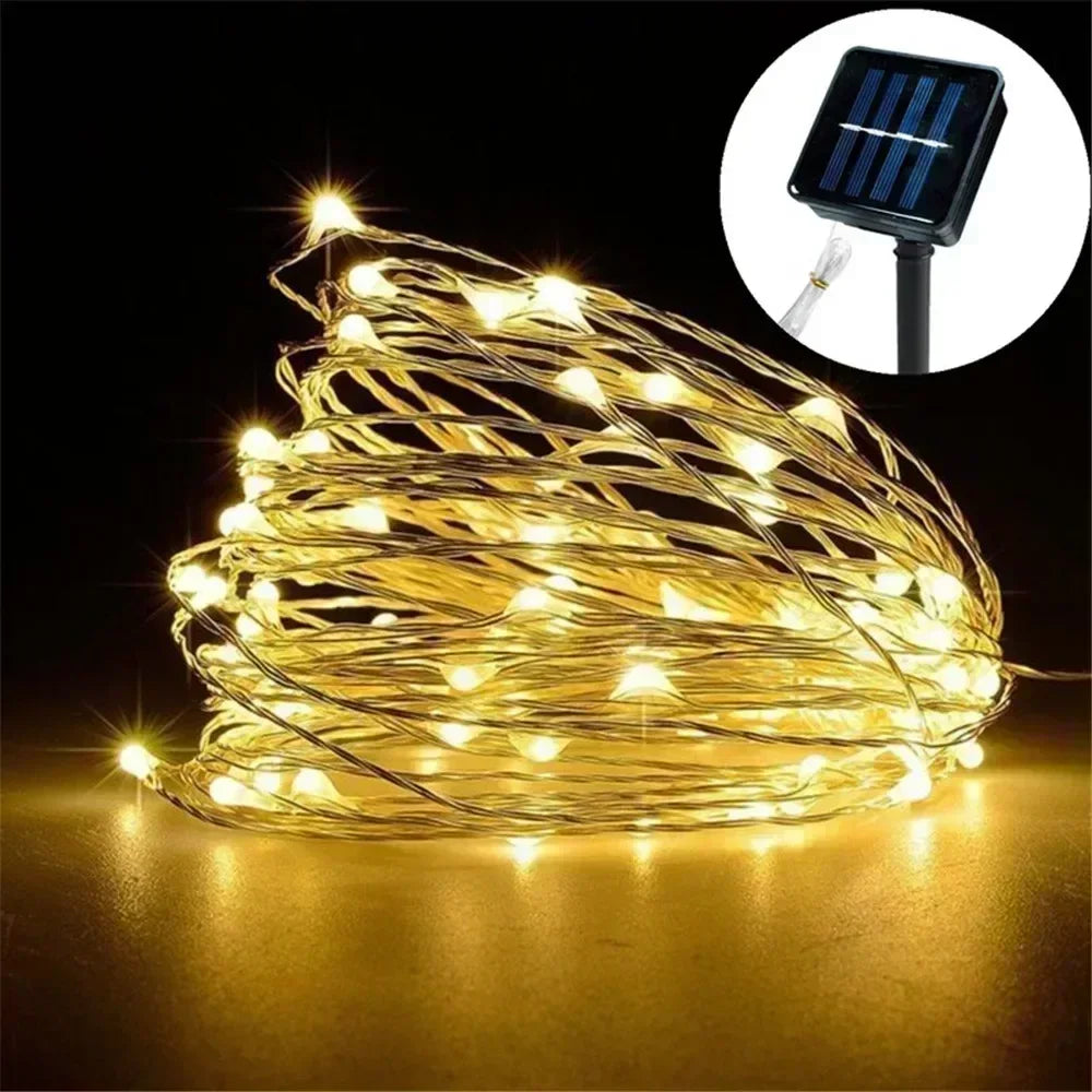 Leds solar led luz ao ar livre festão lâmpada jardim solar luz de fadas corda natal decoração do jardim ao ar livre