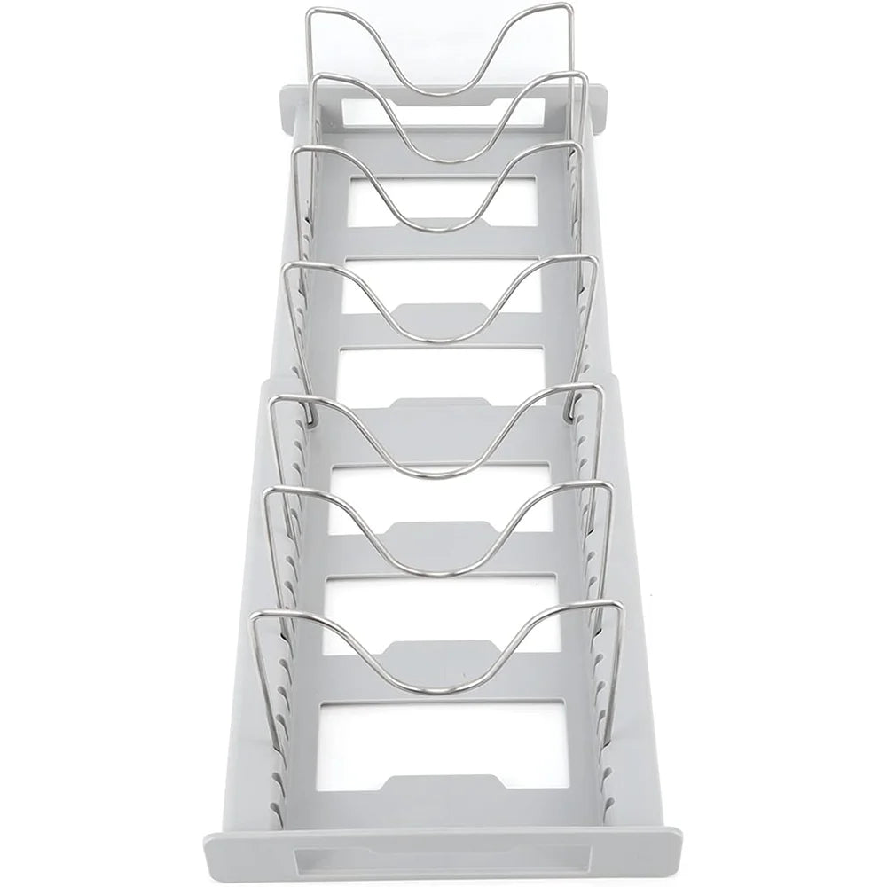 Organizador de Utensílios de Cozinha Expansível com 7 Compartimentos Ajustáveis, Suporte para Panelas, Organizador de Armário
