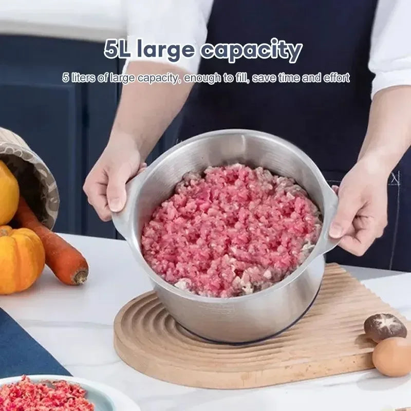 Moedores de Carne Elétricos Multifuncionais, Processador De Alimentos Para Bebês, Triturador De Alimentos, Fatiador De Vegetais, Baby Chopper, Aço Inoxidável 304, 5L, 110V US