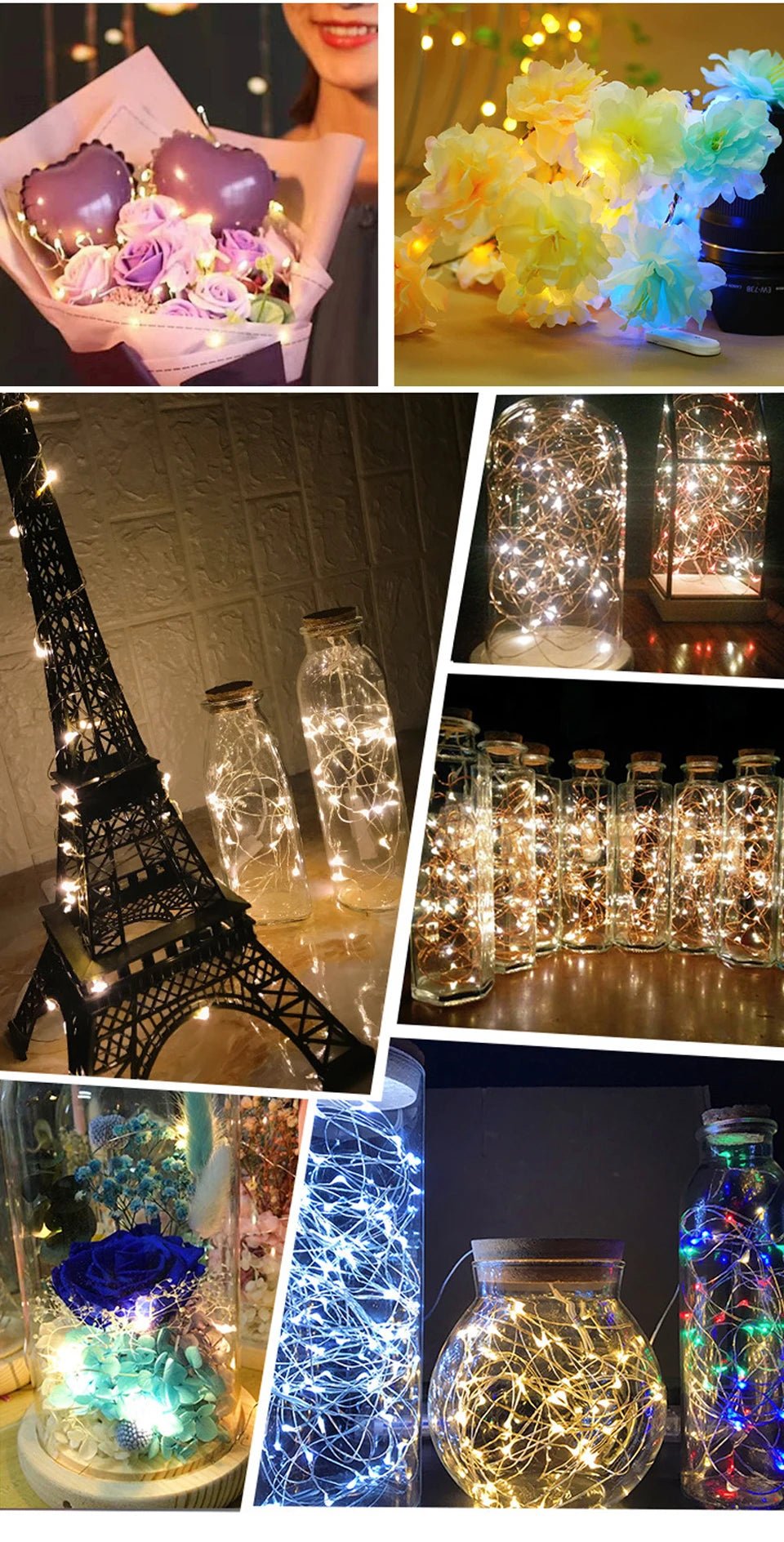 Outdoor LED Fairy Light String para o Natal, fio de cobre impermeável, decoração da guirlanda, casamento