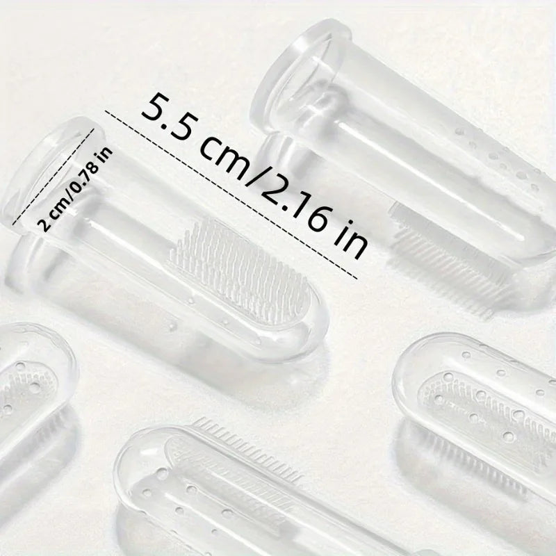 Conjunto de 4 escovas de dedo e escovas de dentes para animais de estimação, limpa os dentes eficazmente - adequado para cães e gatos
